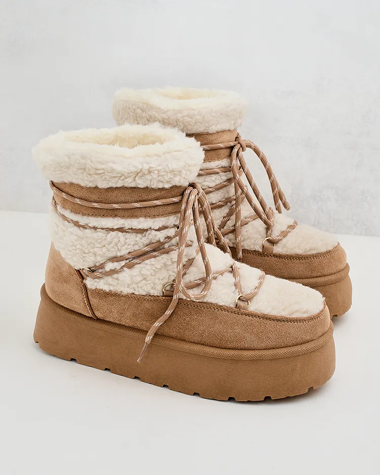 Royalfashion Дамски ботуши за сняг с връзки Evonie