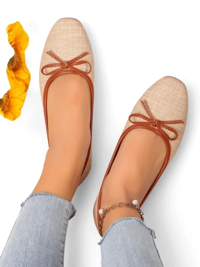 Royalfashion Дамски балерини с блестящи елементи и панделка Aramie