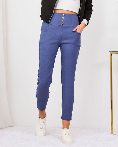 Royalfashion Сини дамски панталони тип "тегелинс"