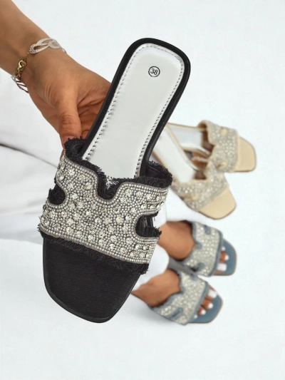 Royalfashion Дамски сандали с камъни CrystalEase