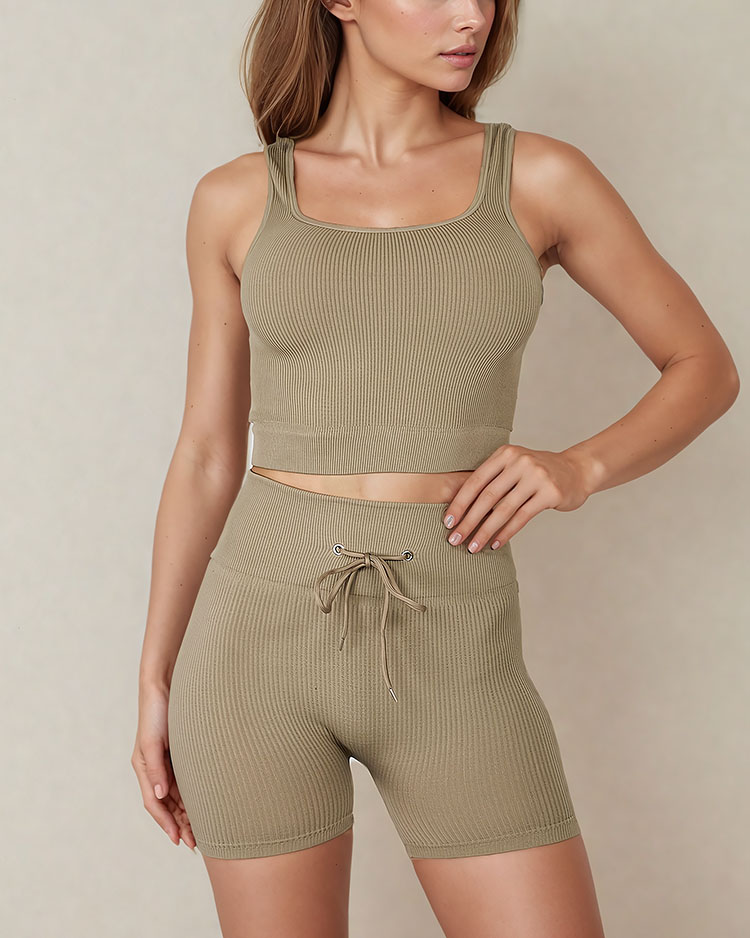 Royalfashion Дамски спортен комплект с ребра