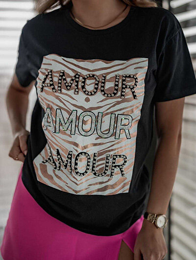 Royalfashion Дамска блуза с декоративен принт