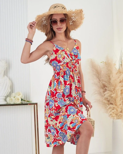 Royalfashion Дамска памучна рокля на цветя