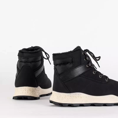 OUTLET Czarne ocieplane męskie trapery Nuok - Obuwie