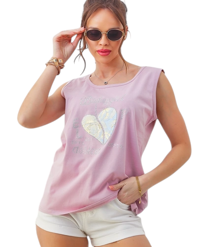 Royalfashion Памучен дамски потник с форма на сърце