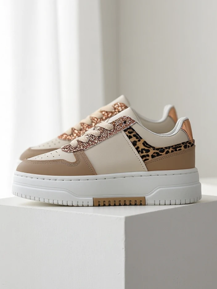 Royalfashion Женски маратонки с блестящи елементи Qisofi