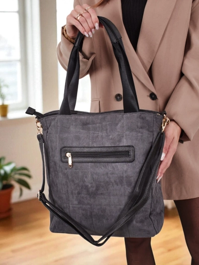 Дамска чанта тип shopper от еко велур Twilight Life