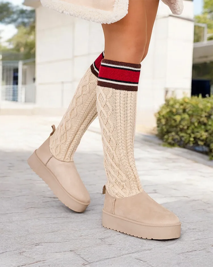 Дамски зимни ботуши Royalfashion с прашка подобна на чорап Kokumi