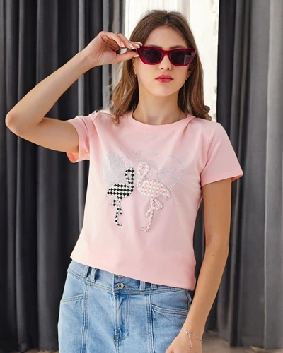 Royalfashion Женска Хавлиена Тениска Flaming Love