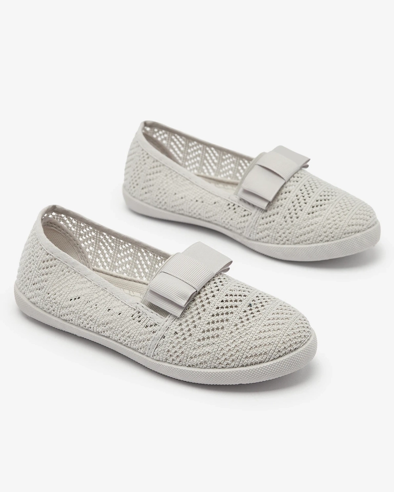 Маратонки с панделка за момичета в светлосиво Lolisa - Обувки