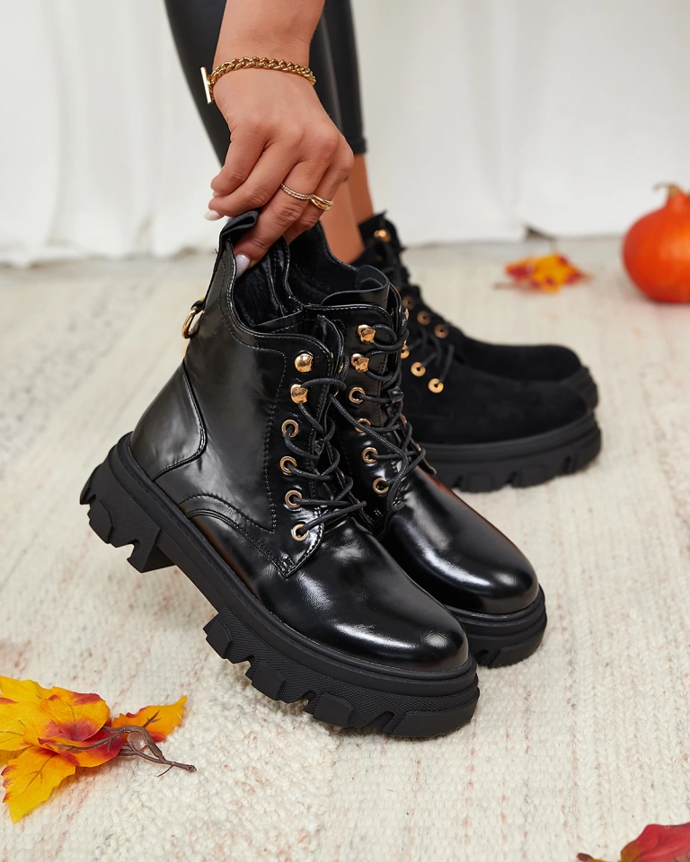 Royalfashion Черни дамски изолирани ботуши Selori от екокожа