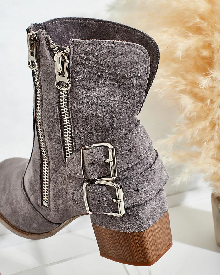 Royalfashion Декорирани ботуши на ток Zerta