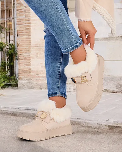 Royalfashion Дамски къси ботуши a'la snow boots Dobis