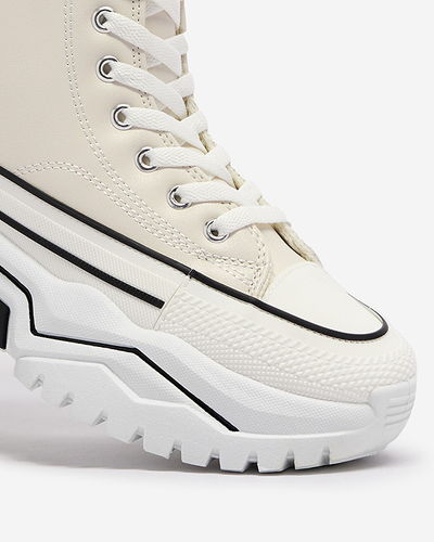 Дамски кремави спортни обувки a'la с платформа Retiha - Обувки