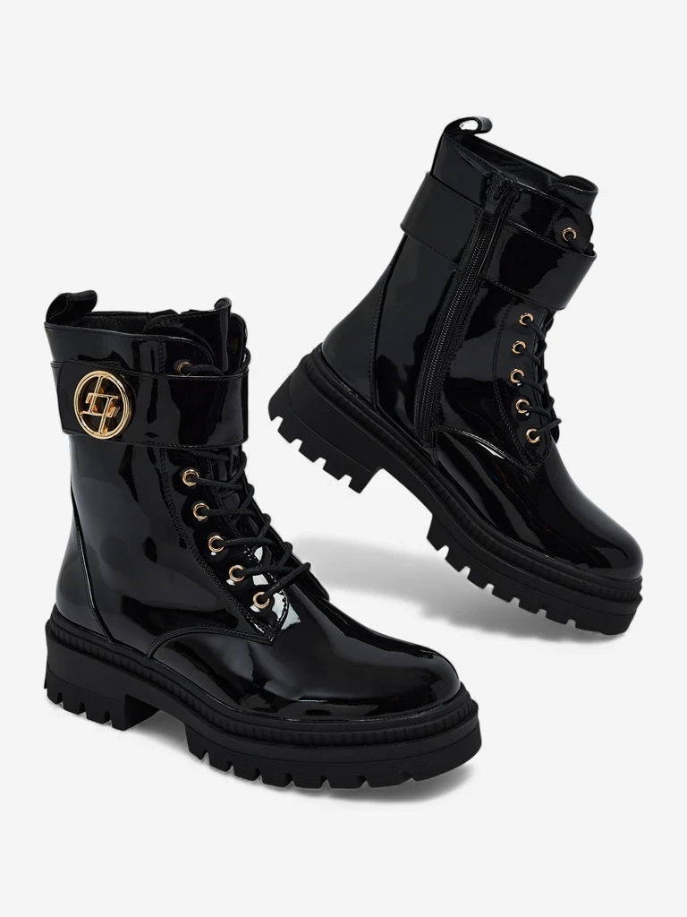 Лакирани дамски еко кожени боти Eulin