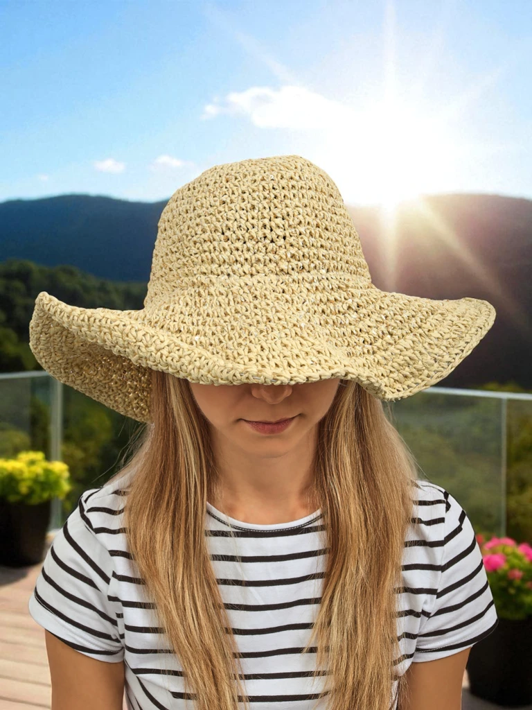 Royalfashion Дамска сламена шапка Lila Sun