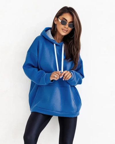Royalfashion Дамски oversize суитчър с качулка