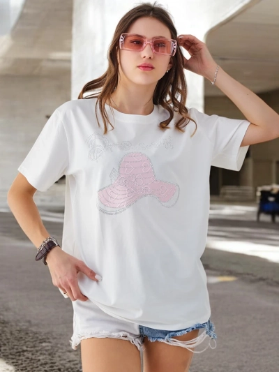 Royalfashion Дамска памучна блуза с принт