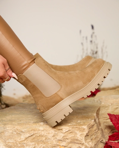 Royalfashion Дамски ботуши с изолация в цвят камила Comfy Walk