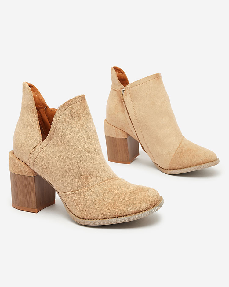 Royalfashion Черни дамски ботуши на ток Ricteas