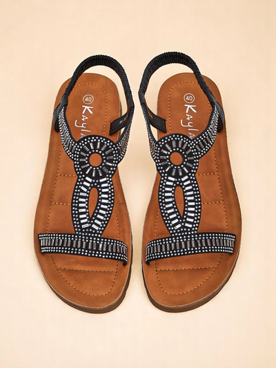 Royalfashion Дамски сандали с декоративни каишки Ava Shine