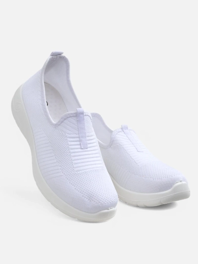 Дамски бели слипони Callista от дишаща материя на плосък ток