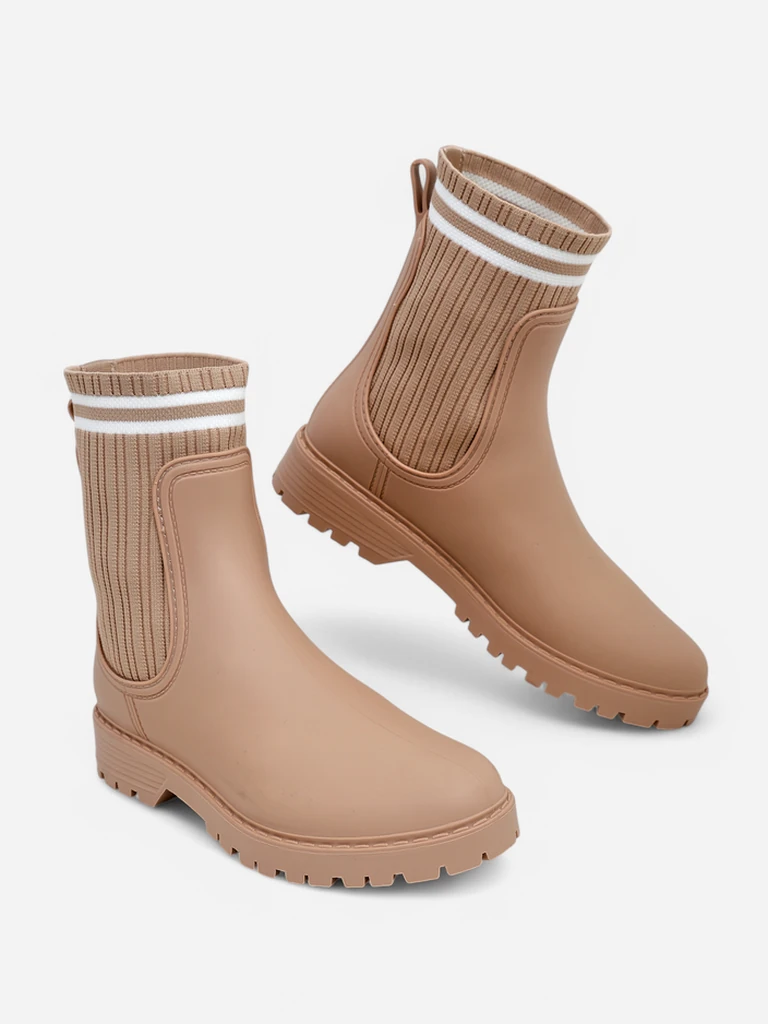 Женски дъждовни ботуши Royalfashion с високо текстилно вмъкване Scarlesa