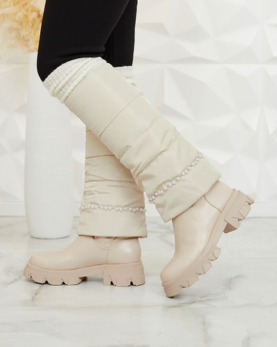 Royalfashion Дамски ботуши Ameroe в кремав цвят