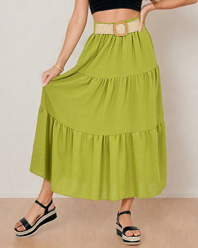 Royalfashion Дамска миди пола с колан