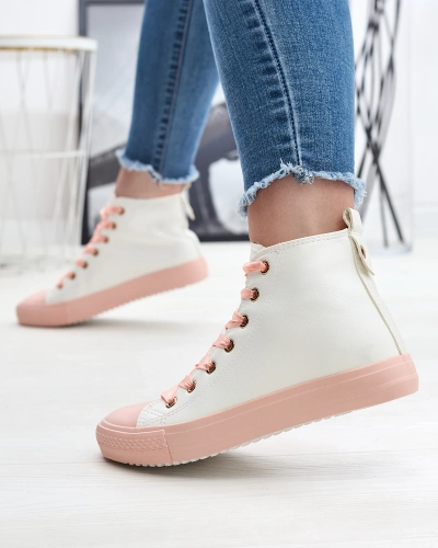 Бяло-розови дамски спортни маратонки Macako- Footwear