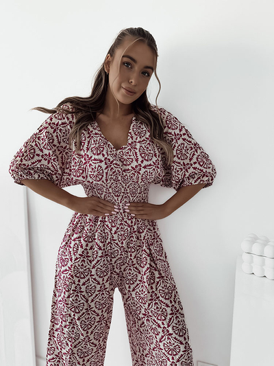 Royalfashion Дамски гащеризон с шарки