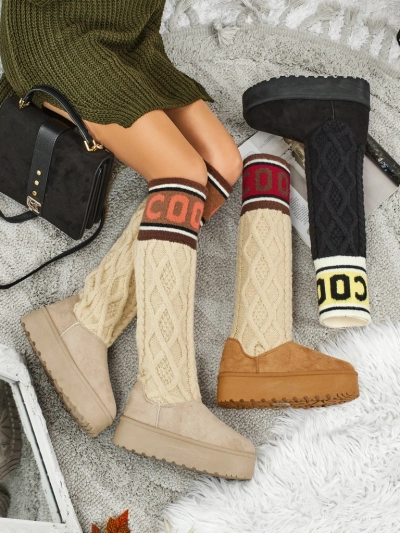 Високи дамски ботуши а ла снегоходки с горна част Anane