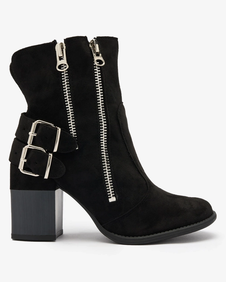 Royalfashion Дамски черни ботуши с украса Feirrgo