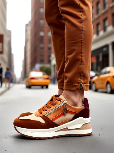 Royalfashion Дамски спортни обувки с скрит ток Bessase