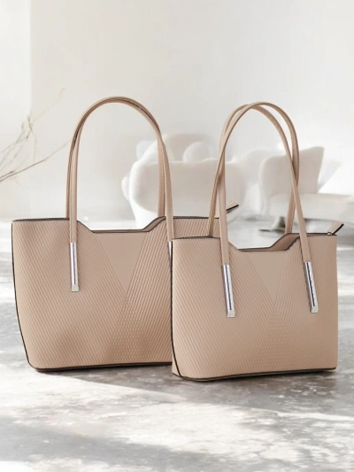 Royalfashion Двоен дамски чанта с релеф