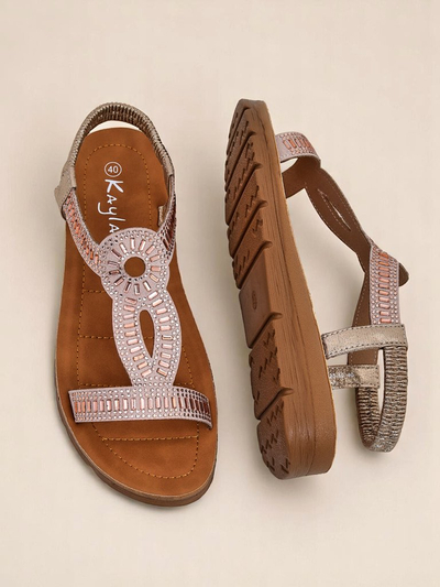 Royalfashion Дамски сандали с декоративни каишки Ava Shine