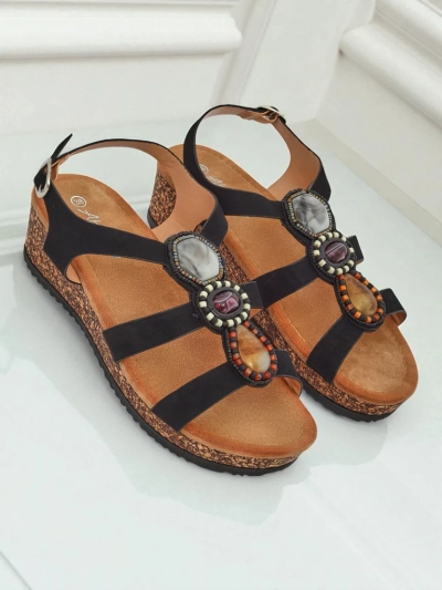 Royalfashion Дамски сандали на платформа с камъни Grace Shine