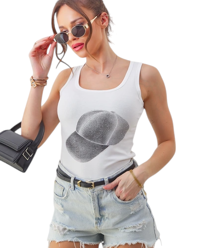 Royalfashion Дамски памучен потник с капаче