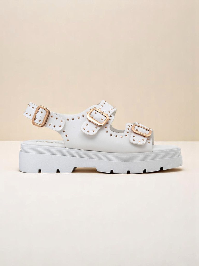 Royalfashion Дамски сандали на дебела подметка с камъчета Rocky Chic