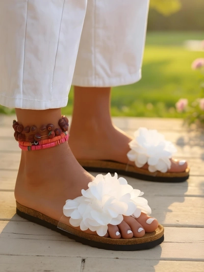 Royalfashion Дамски чехли с цветчета Flora Soft