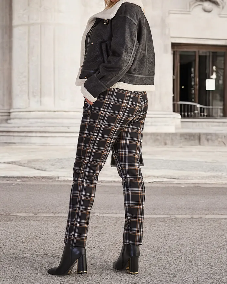 Royalfashion Затоплени дамски панталони с гети PLUS SIZE