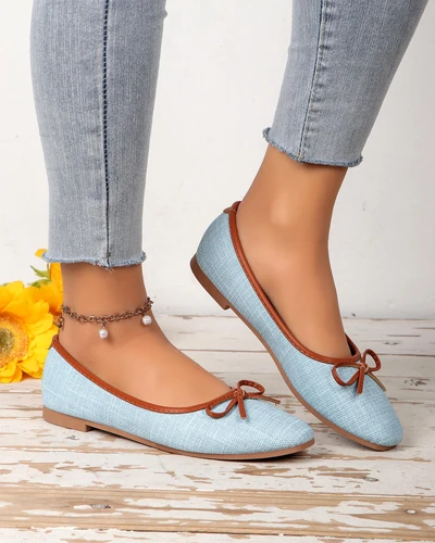 Royalfashion Дамски балерини с блестящи елементи и панделка Aramie