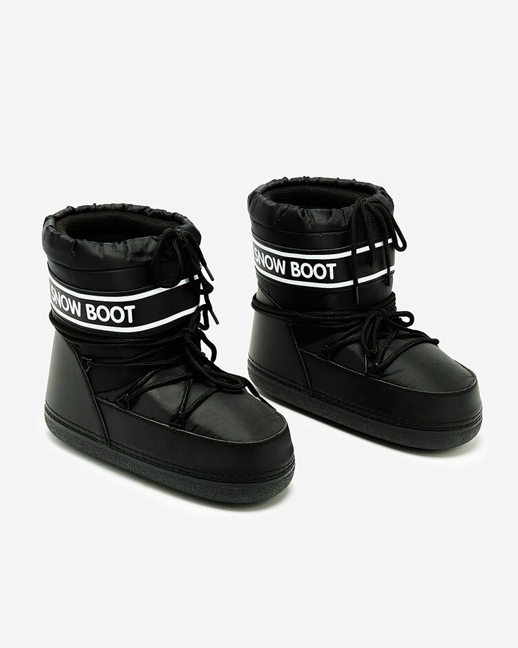 Royalfashion Черни дамски ботуши за сняг с венец Soblesia