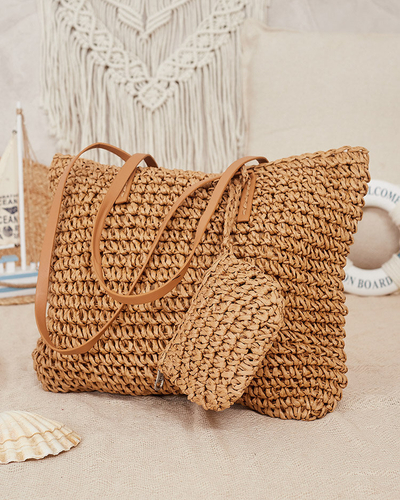 Royalfashion Голяма дамска чанта от слама