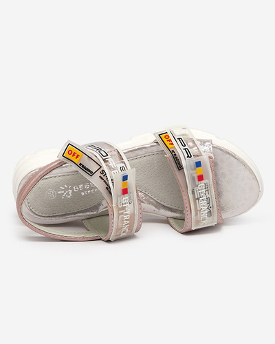 Różowe dziecięce sandałki zapinane na rzepy Keris - Obuwie