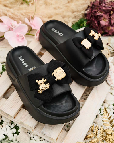 Royalfashion Дамски гумени джапанки с декоративна панделка Apis