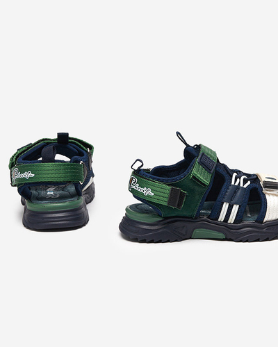 Zielone dziecięce sandałki na rzepy Meteris - Obuwie