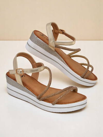 Royalfashion дамски сандали на платформа с кристали Ballosa