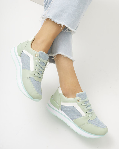 Zielone damskie sportowe sneakersy z brokatem Berilan - Obuwie
