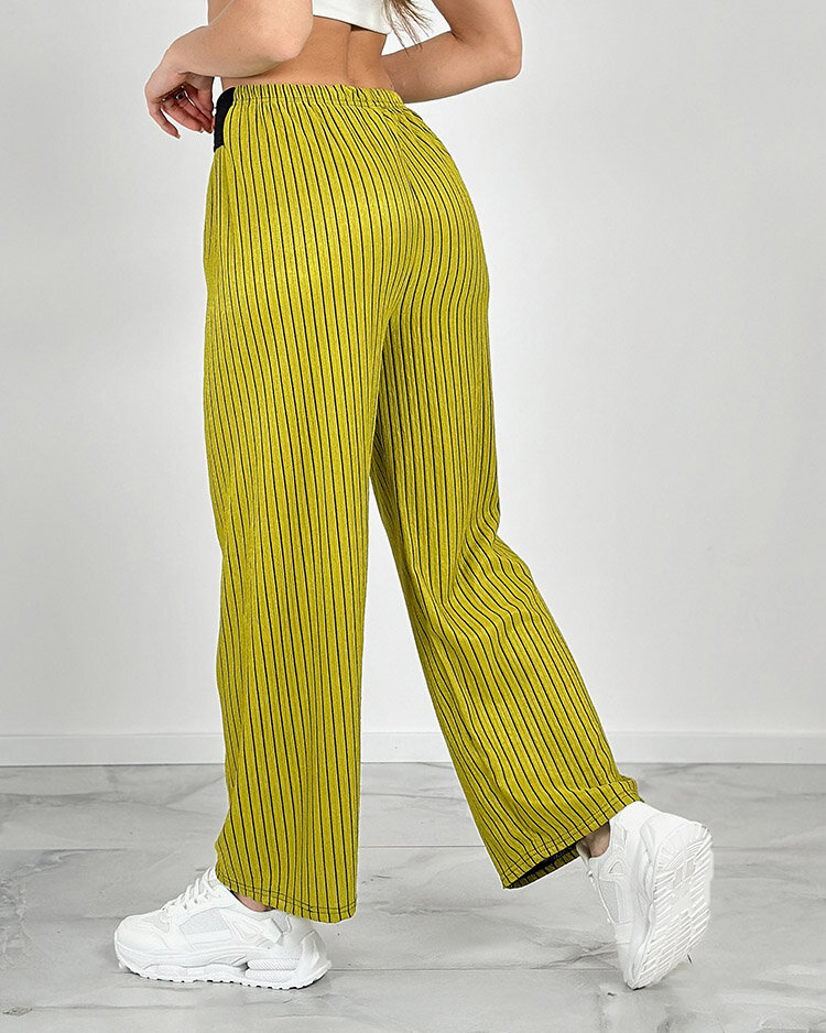 Royalfashion Дамски широки панталони на райета